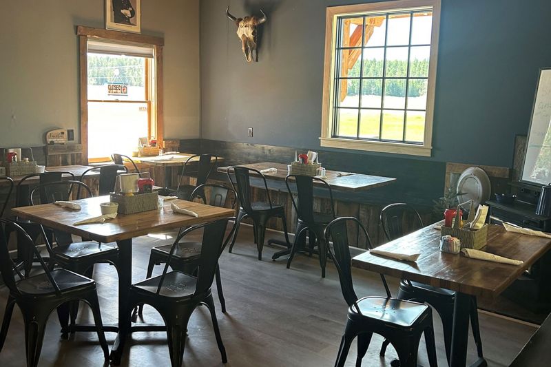 Dining room at Custer's Last Meal, the on-site restaurant at Custer Crossing
