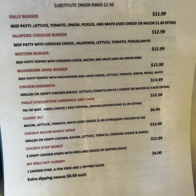 Menu - Last Stand Caf&eacute;